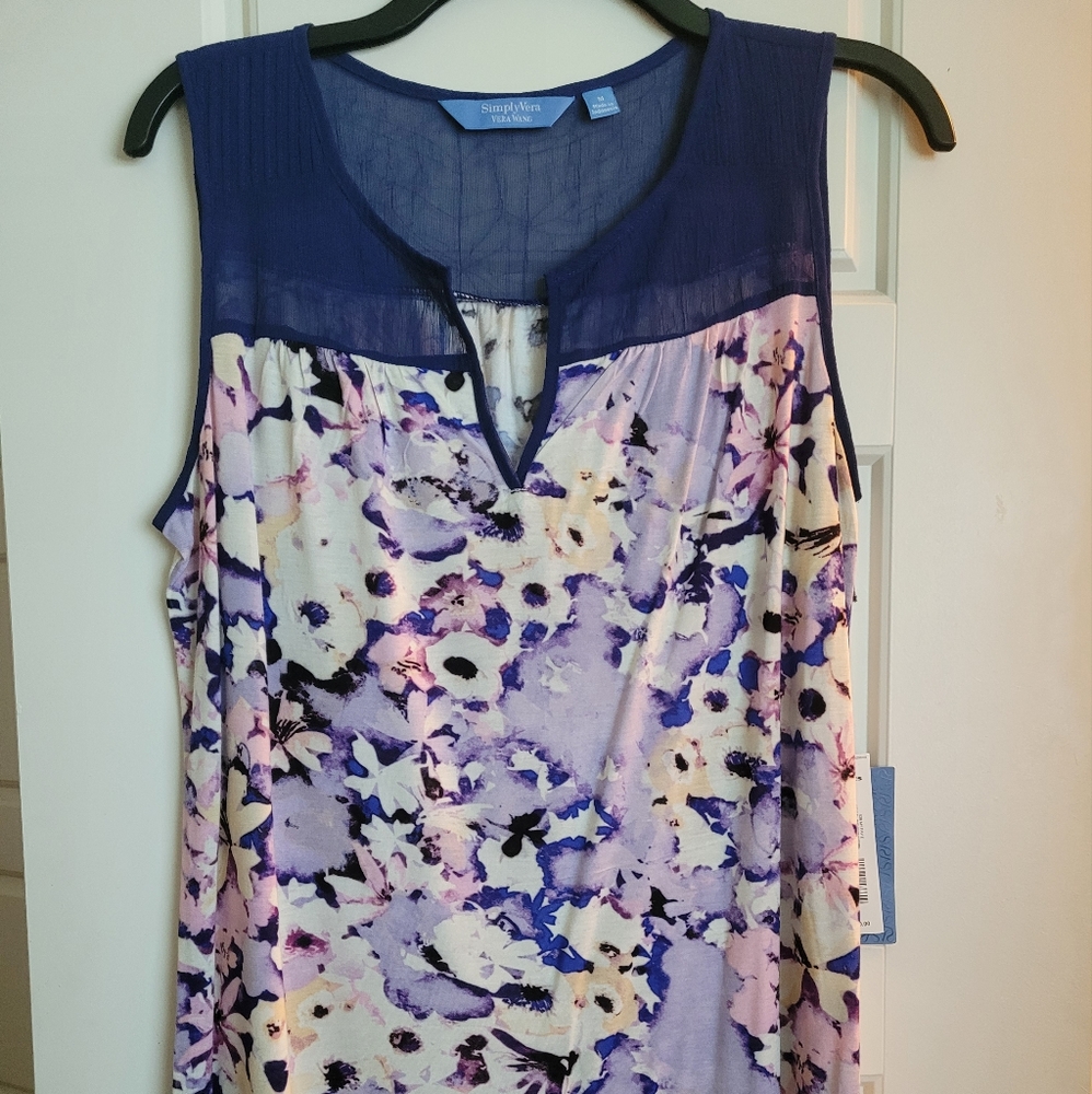 Simply Vera Vera Wang Sleeveless Light Purple Top